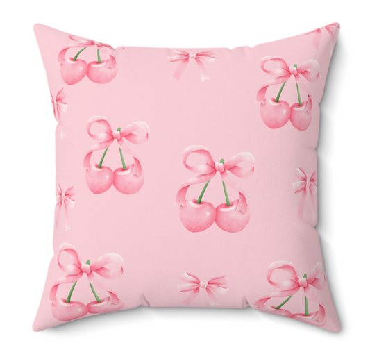 Cherry Bow Pillow