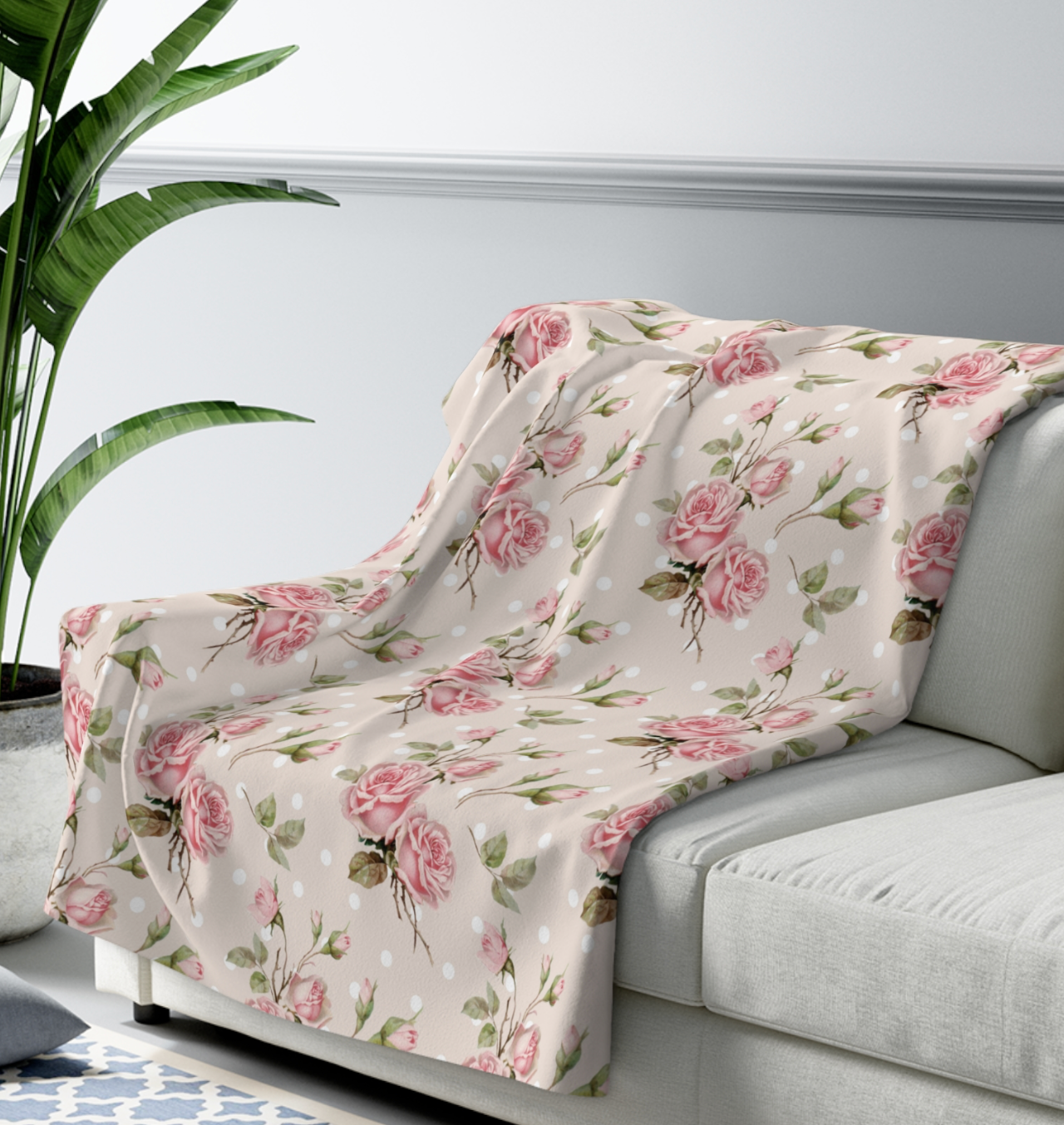 Flower Garden Sherpa Blanket